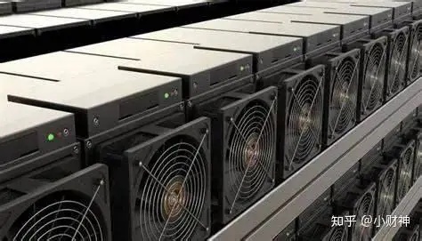 A vivid depiction of a mining farm in operation